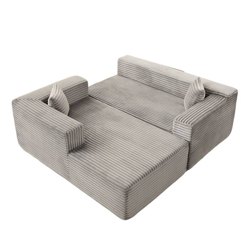 Compression Sectional Couch With Comfy Chaise,Boneless L Shape Sofa With Deep Seat,Minimalist Modular Couches Sleeper