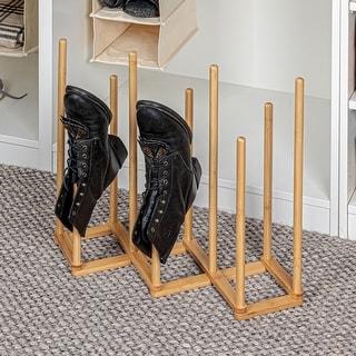 Home Boot Rack Household Essentials Bamboo and Metal 5 Pair Boot Rack - 18.3