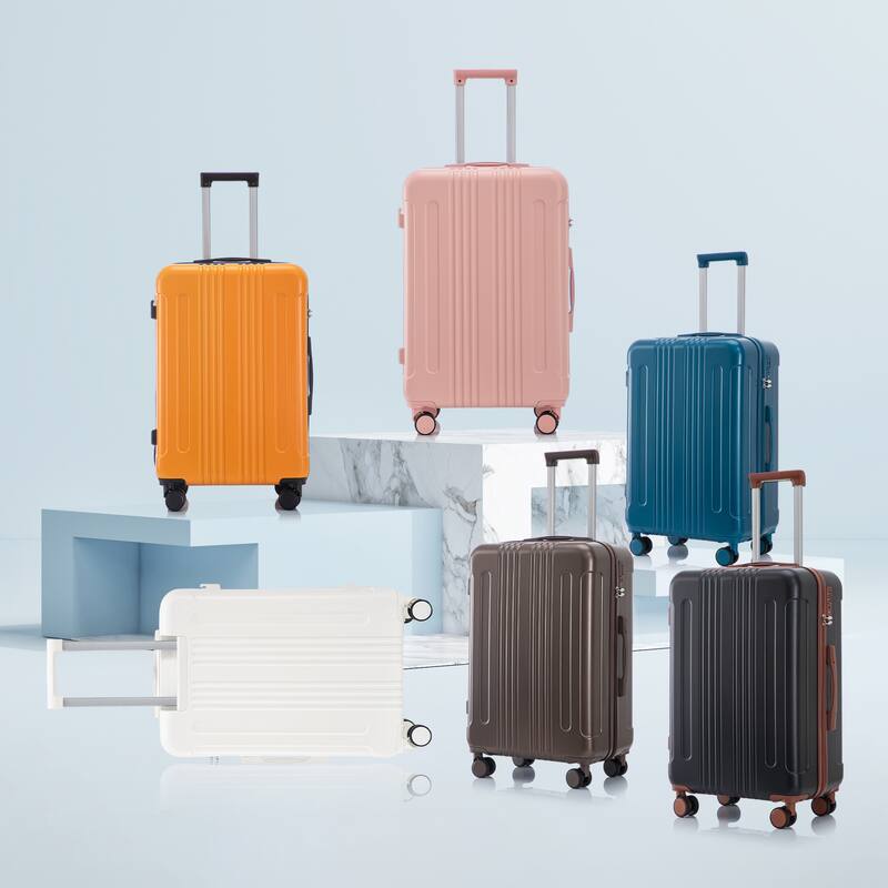 3 PCS in ABS Spinner Wheel Luggage, Carry on Suitcase, TSA Combination Lock