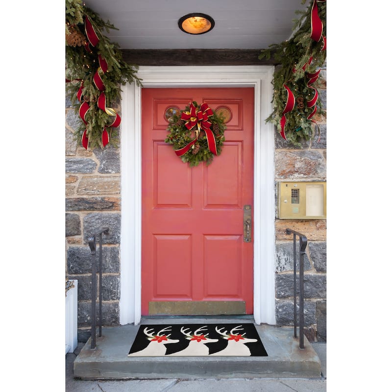 Liora Manne Holiday Caribou Outdoor Rug