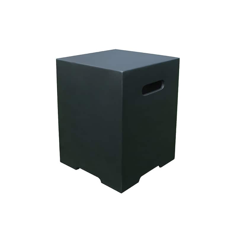 Modeno Outdoor Propane Tank Cover Hideaway Table Firepit Accessories Side Table - Black - 15.7 x 15.7 x 20