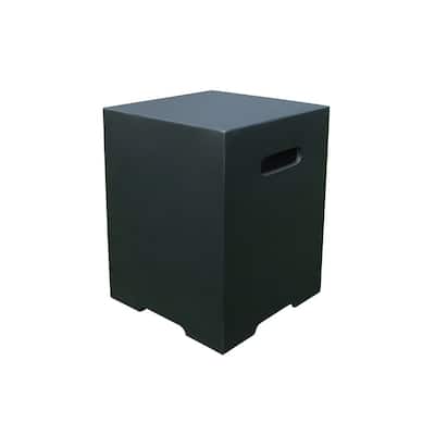 Modeno Outdoor Propane Tank Cover Hideaway Table Firepit Accessories Side Table - Black - 15.7 x 15.7 x 20