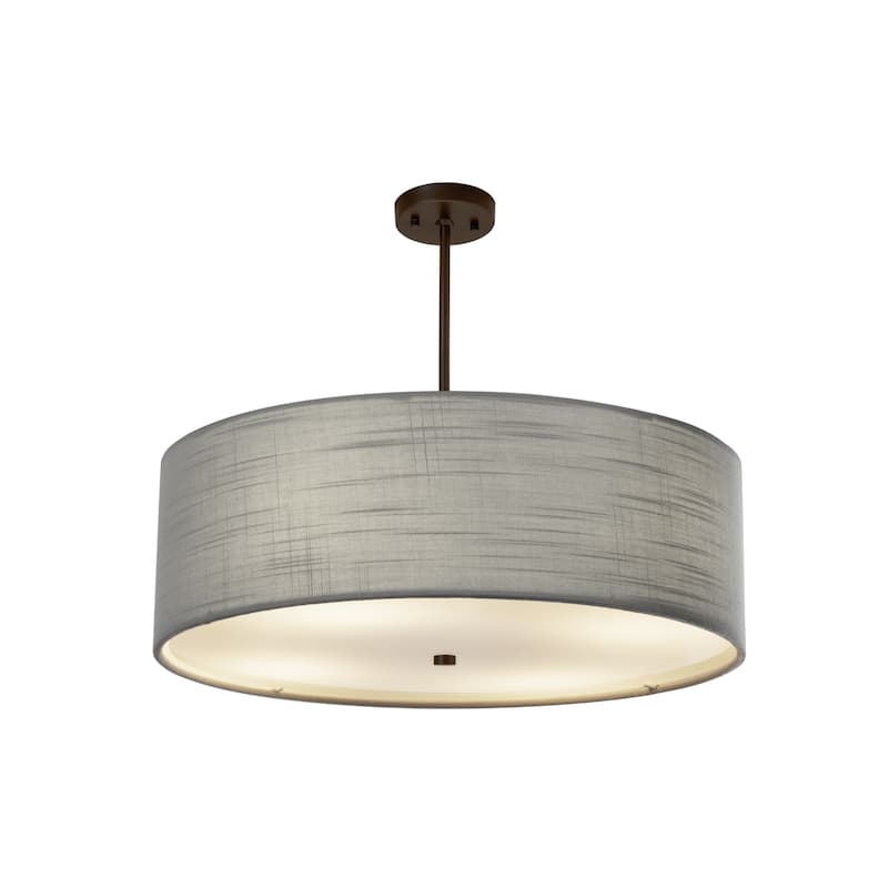 EVOLV Textile Classic 24-inch Dark Bronze Drum Pendant - Gray