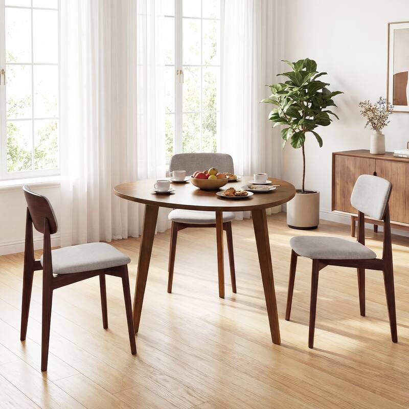 Gymax 35.5'' Triangle Dining Table Farmhouse Kitchen Table w/ Solid