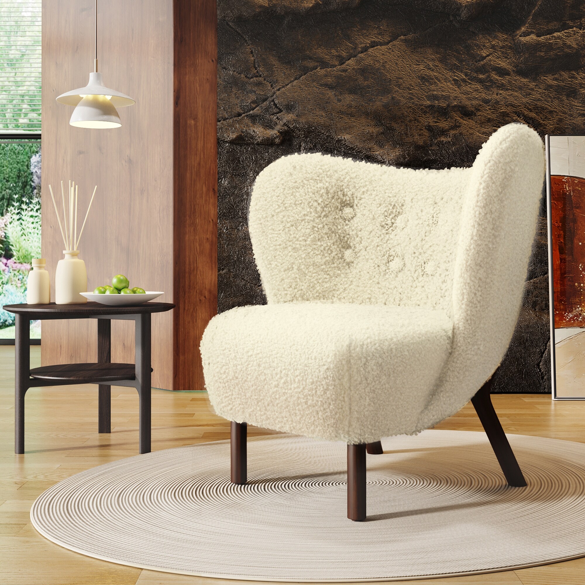 Plush store wingback chair