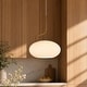 preview thumbnail 1 of 9, Modern 1-Light Gold Milk White Pendant Lights Frosted Glass Kitchen Island Lights - 9.8" L x 5.5" W x 11.4" H