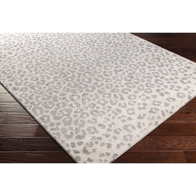 Livabliss Moodie Modern Leopard Print Area Rug - 7' 10" x 10' - Light Grey - Rectangle