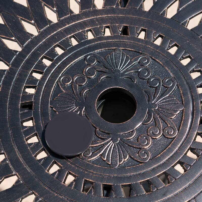 Arlana Outdoor 5-piece Aluminum Bar Set with Umbrella Hole by Christopher Knight Home