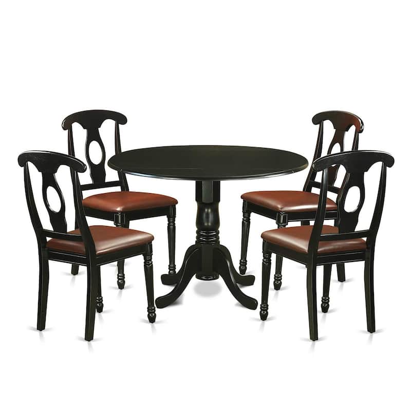 Coastal Kitchen Table Set - 3 Piece Dining Set - Modern Asian Hardwood Table & Chairs
