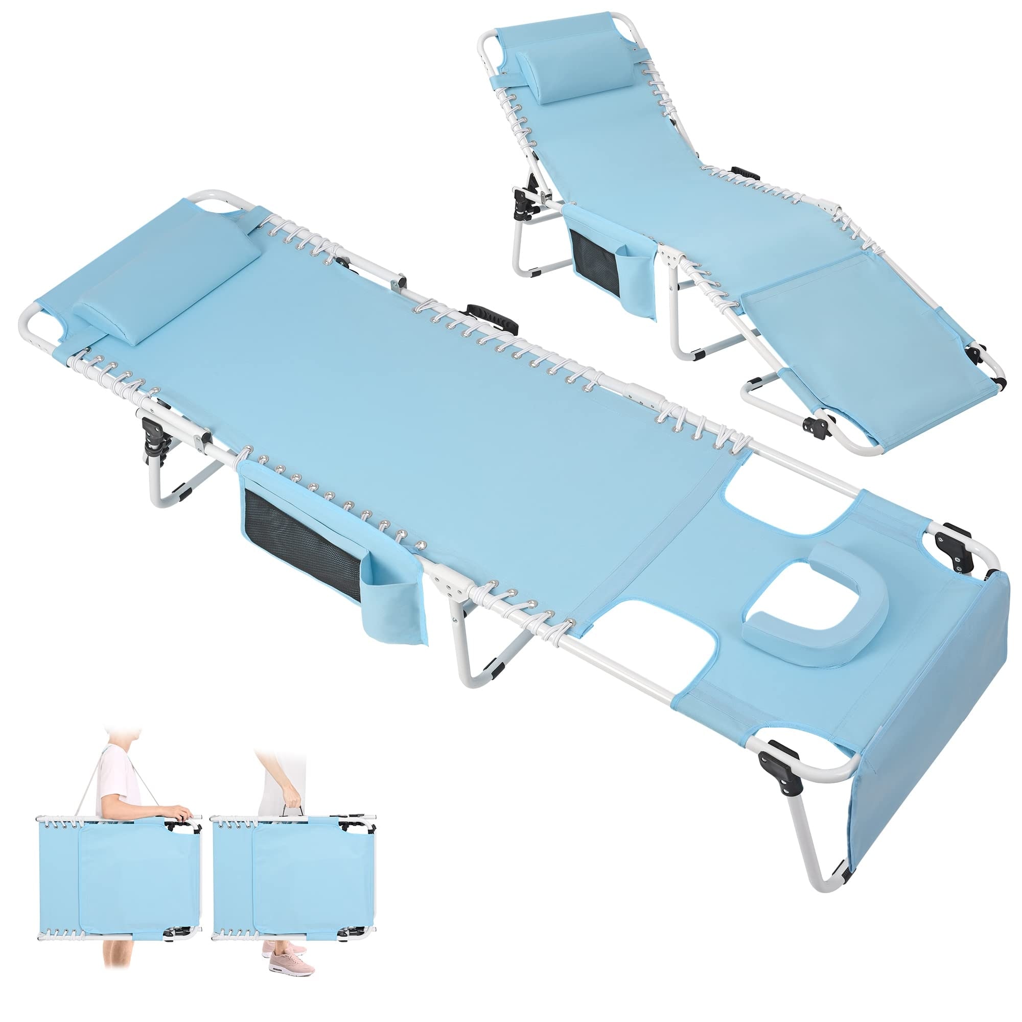 Sunbathing chair with face hole discount