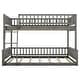 preview thumbnail 11 of 11, Full XL over Queen Bunk Bed with Ladder and Guardrails, Grey