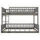 preview thumbnail 24 of 24, Full XL over Queen Bunk Bed with Ladder and Guardrails Convertible Wooden Bunk Bed Frame for Kids Teens, No Box Spring Needed