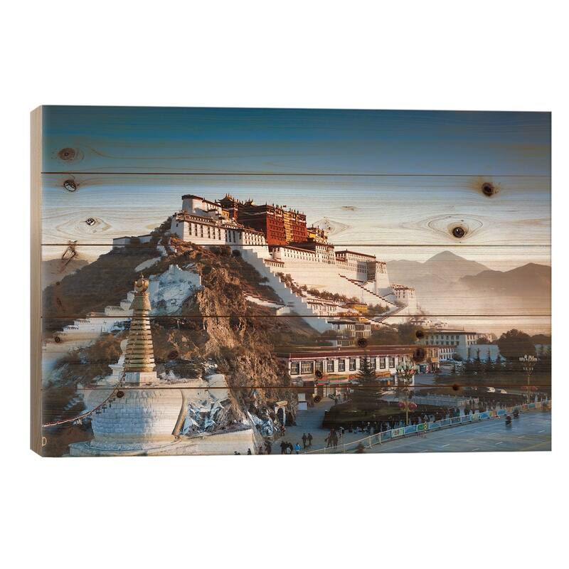 Famous Potala Palace, Lhasa, Tibet Print On Wood by Matteo Colombo - Multi-Color - 26x40x1.5