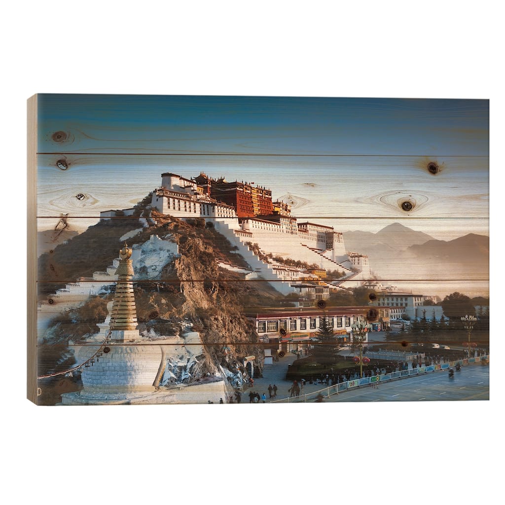 Famous Potala Palace, Lhasa, Tibet Print On Wood by Matteo Colombo - Multi-Color