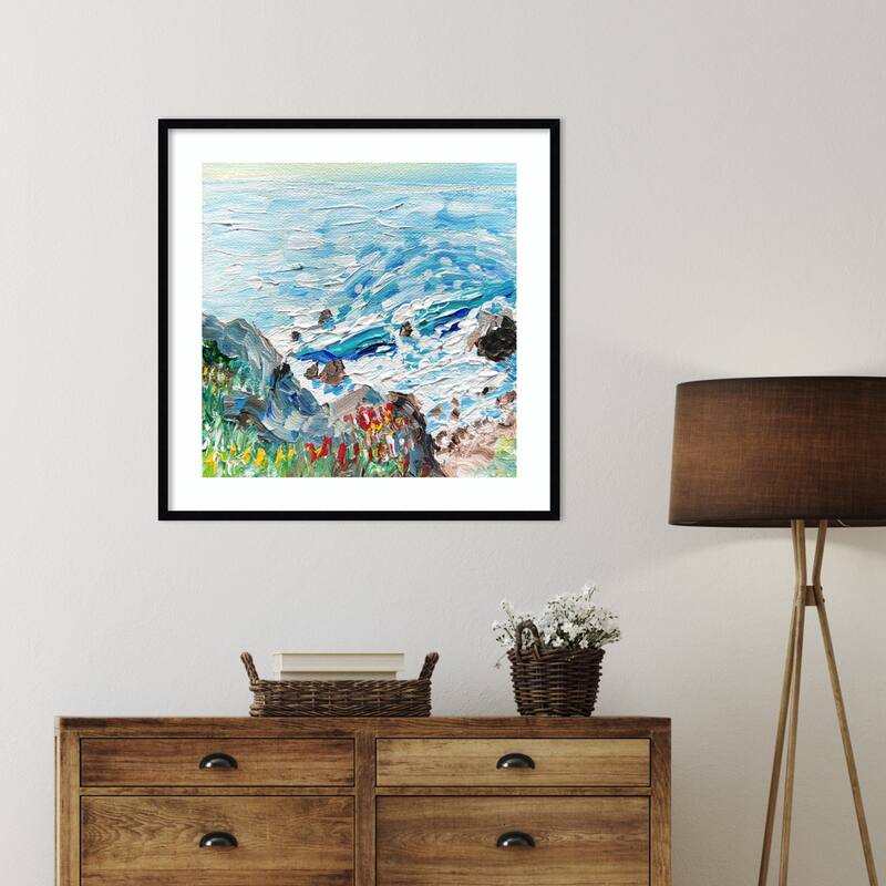 Coastline by Pauline Wegman Wood Framed Wall Art Print - Svelte Noir Black