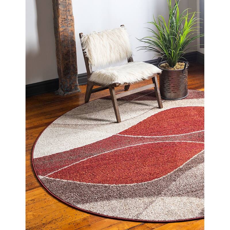 Contemporary Beallara Collection Area Rug - 5'3" Round - Multi