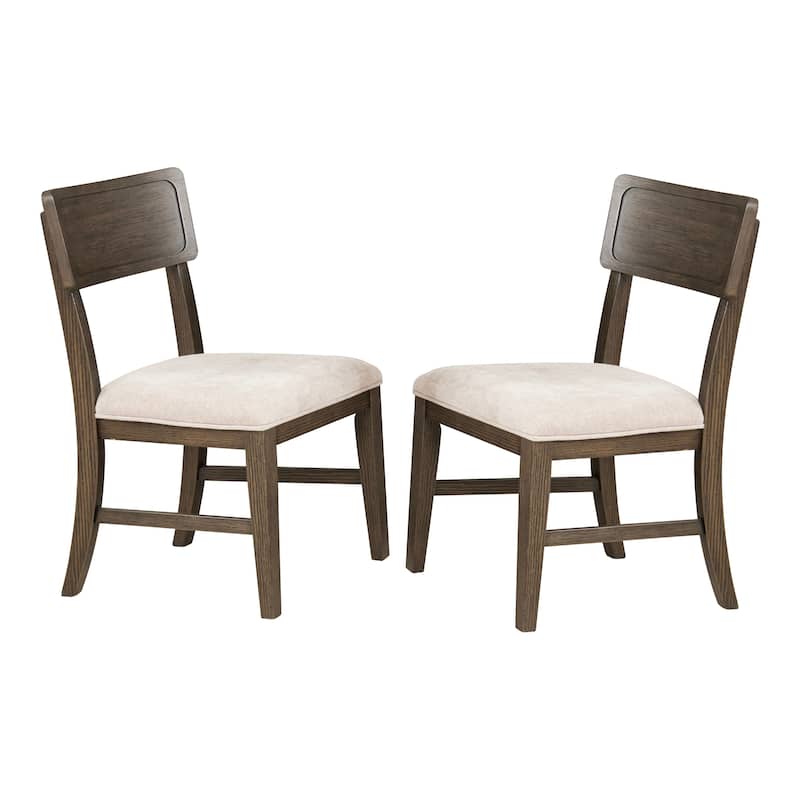 Furniture of America Laria Modern Farmhouse Dark Walnut Solid Wood Dining Chair with Padded Seat (Set of 2) - Dark Walnut