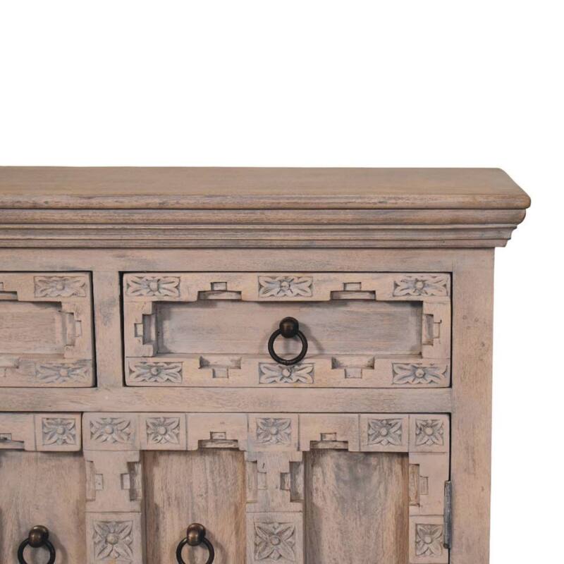 Artisan Furniture Solid Wood Jaipur Lattice Sideboard,2-Doors,2-Drawers