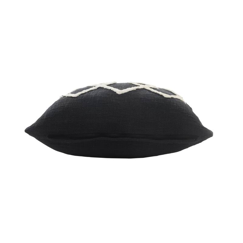 20" Black and White Diamond Square Throw Pillow