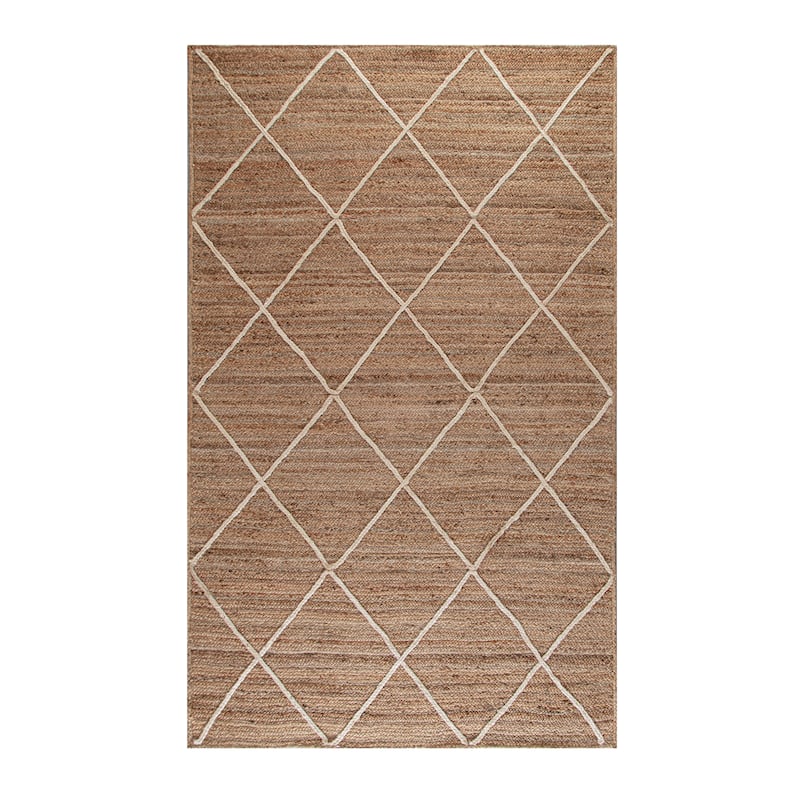 Jani Domme Natural & Ivory Diamond Braided Area Rug - Elegant and Durable Floor Covering