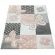 preview thumbnail 4 of 7, Kids Room Rug with Butterflies and pink Flowers in Pastel Colors