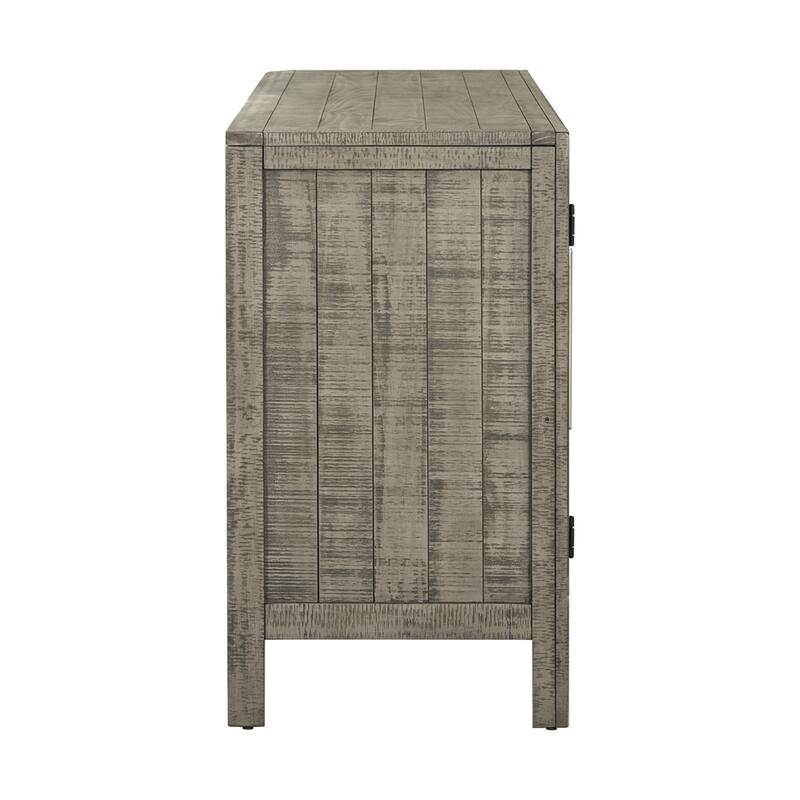 Wood Storage Cabinet Sideboard with Adjustable Shelves and 3 Doors