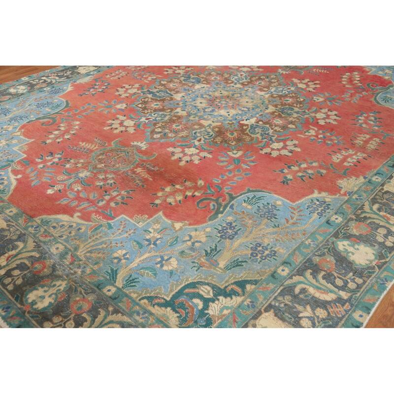 Tabriz Persian Area Rug Living Room Hand-Knotted Wool Carpet - 9'9"x 12'4"