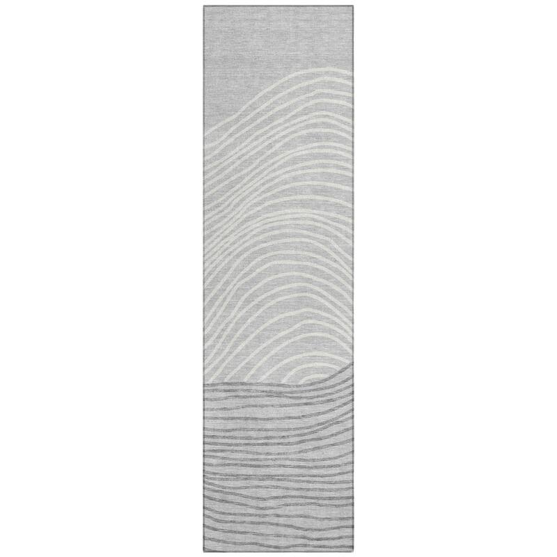 Machine Washable Indoor/ Outdoor Modern Arches Chantille Rug