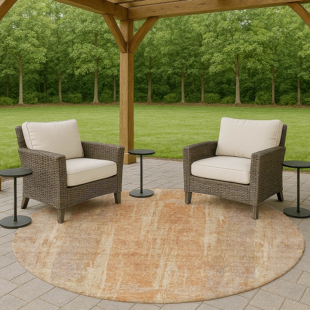 Machine Washable Indoor/ Outdoor Vintage Ombre Chantille Rug