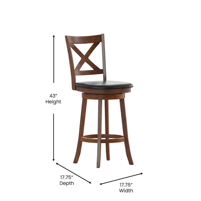 Commercial Wooden Swivel Upholstered Bar Stool