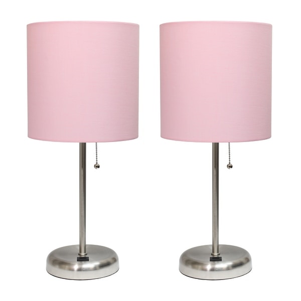 dusky pink bedside lamps