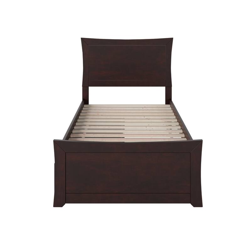 Metro Twin Platform Bed and Footboard with 2 Bed Drawers in Espresso