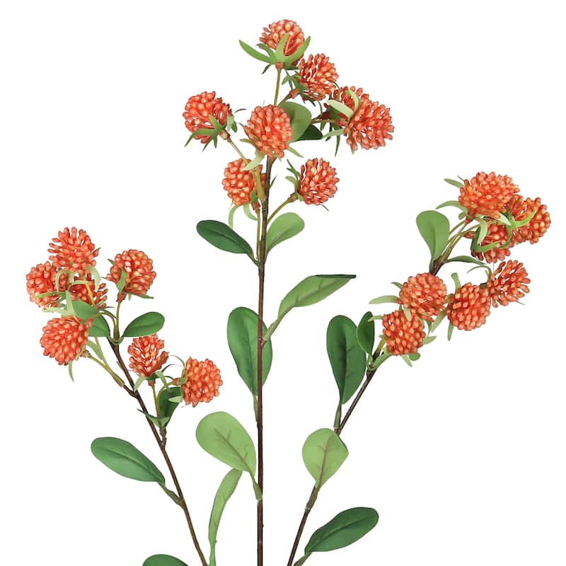 Set of 4 Orange Artificial Wild Berry Flower Stem Spray 30in - 30" L x 6" W x 6" DP