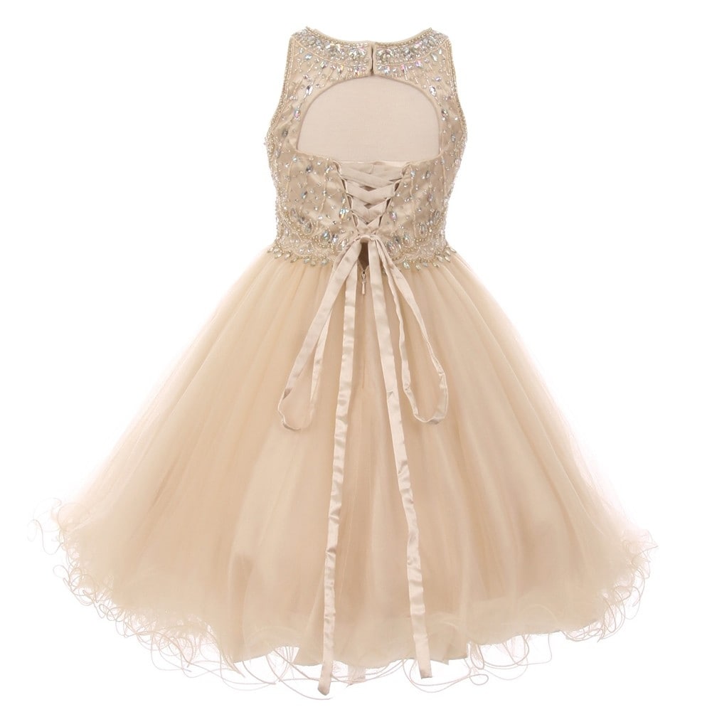 champagne junior bridesmaid dresses
