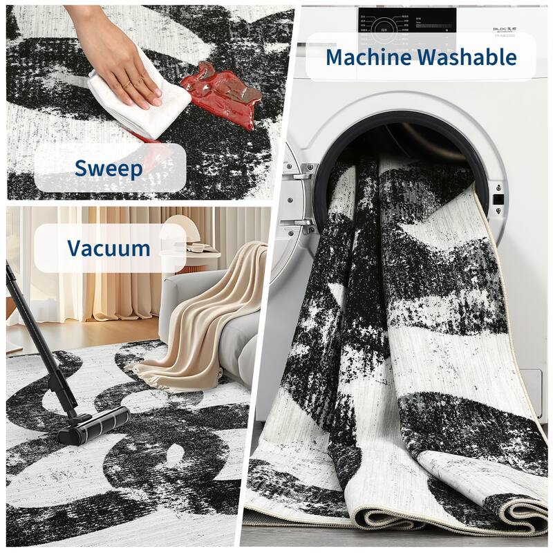 Modern Washable Area Rug Animal Snake Pattern Rug Home Decor Snake Carpet, Low Pile Non Slip Rug