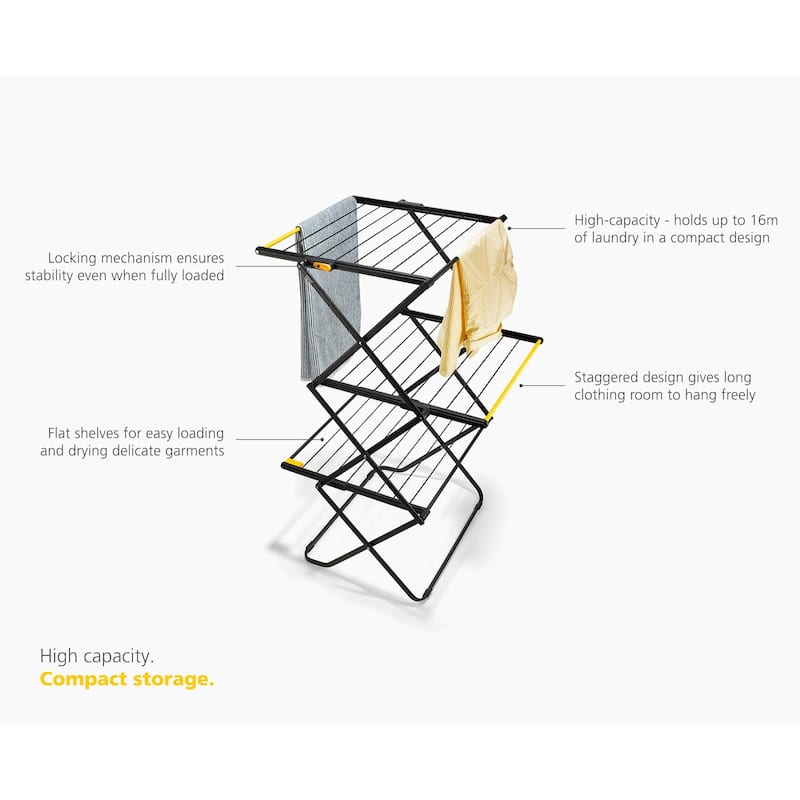 AirFrame™ Clothes Drying Rack with Long Garment Hanging Rails