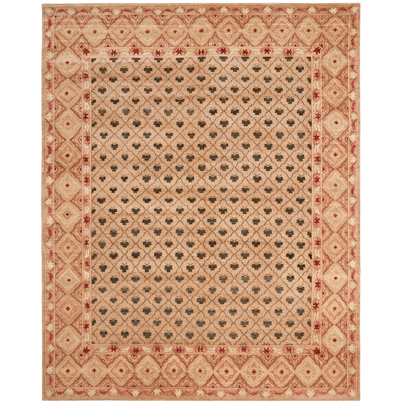 SAFAVIEH Couture Hand-knotted Rachella Jurina Traditional Oriental Wool Rug - 10' x 14' - Beige/Red
