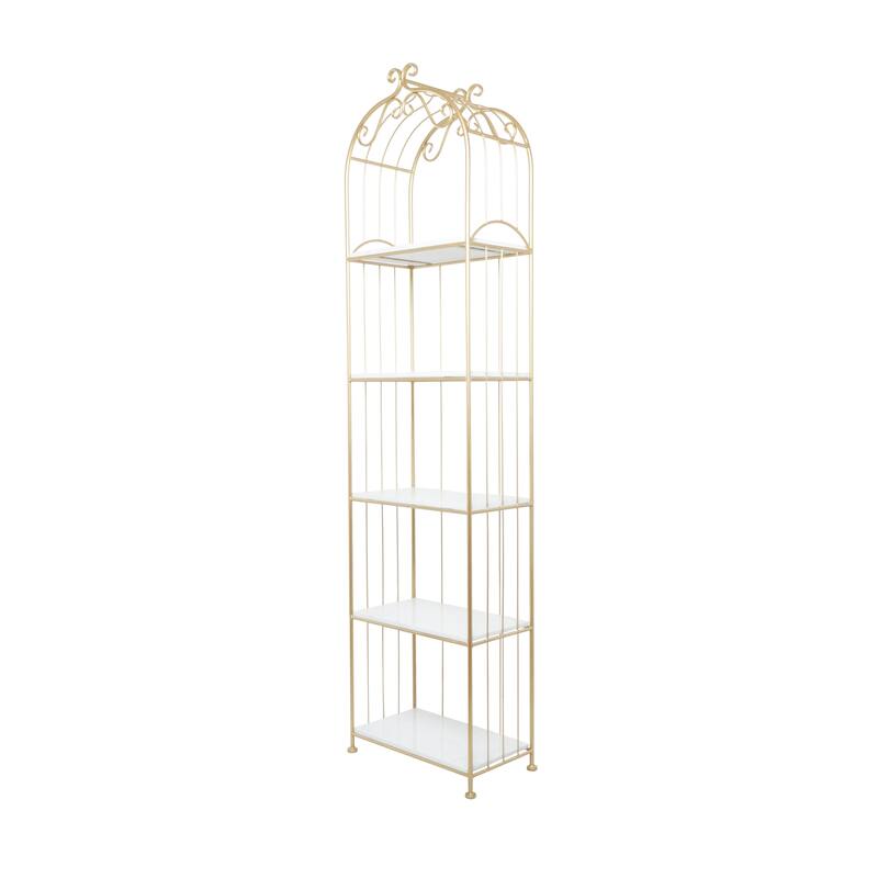Gold Marble Glam Shelving Unit - 20 x 12 x 79