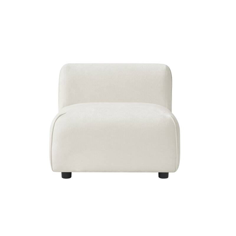 Christopher Knight Home - Marcella Modern 2-Piece Set Plush Upholstered Curved Padded Back Accent Chair and Footrest Ottoman