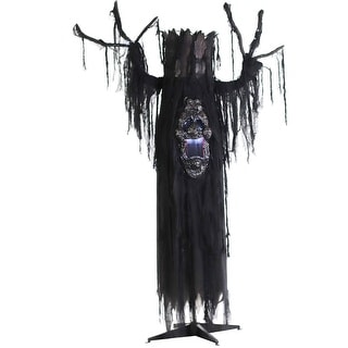Haunted Hill Farm Light-Up Creepy Ghost Tree with White Strobe Effects ...