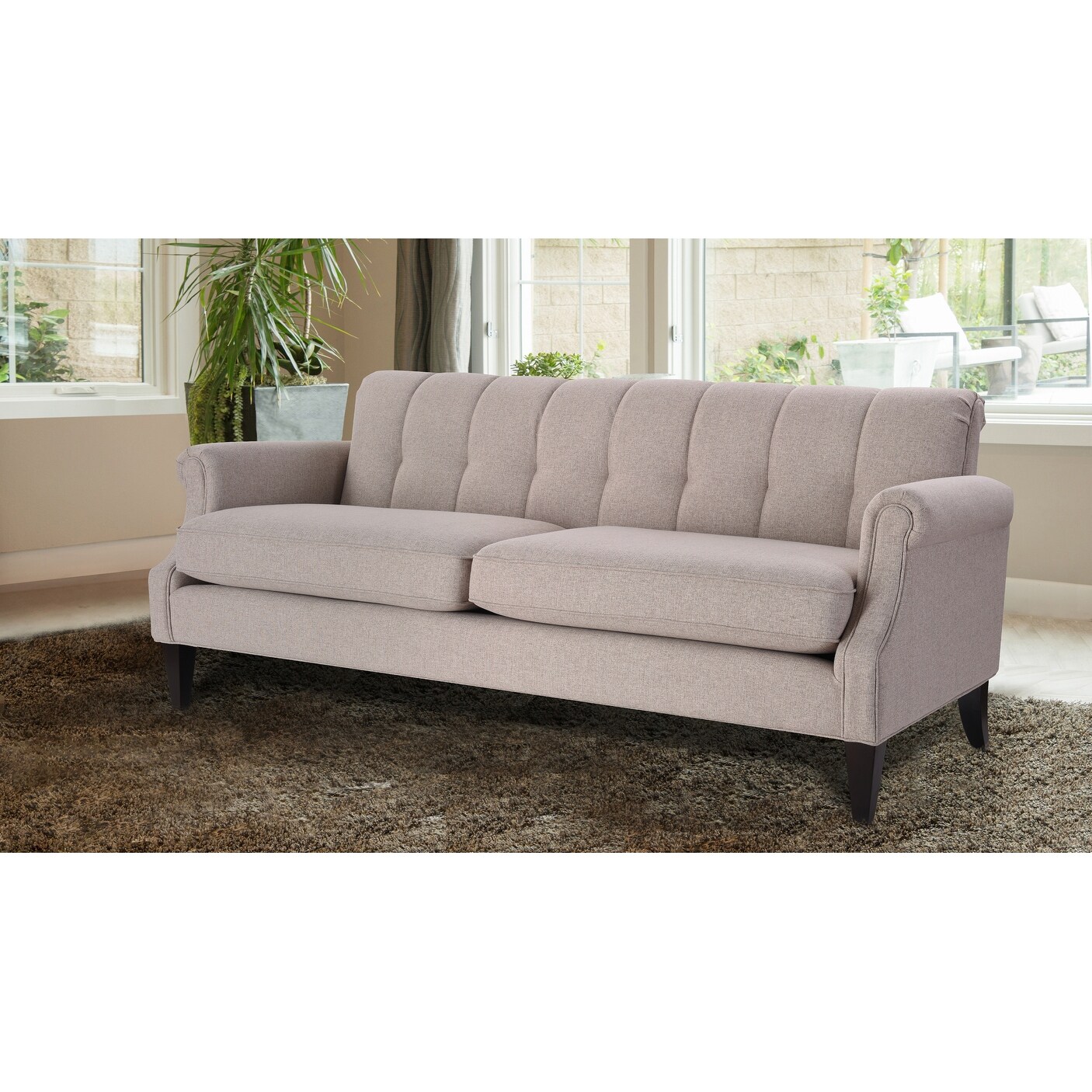 Shop Copper Grove Malmedy Channel Tufted Sofa With Rolled Arms