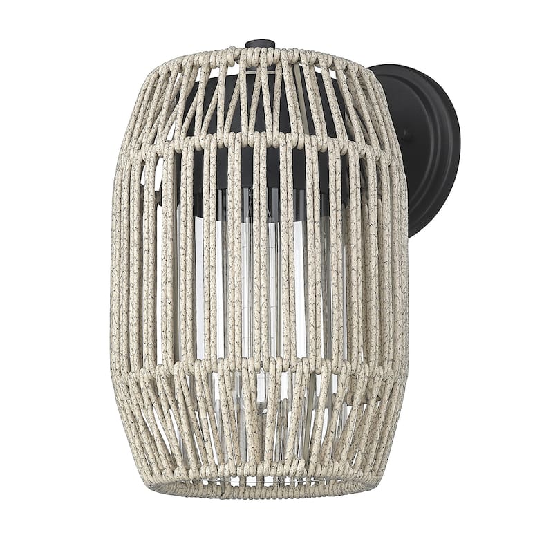 Golden Lighting 6073-OWM Seabrooke 12" Tall Outdoor Wall Sconce - Natural Black