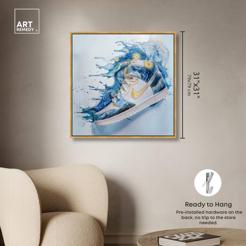 Starry Night Sneaker Splash Canvas by Art Remedy