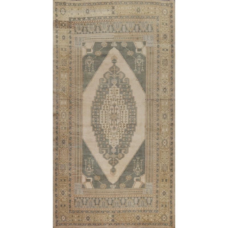Vintage Anatolian Oriental Wool Area Rug Hand-knotted Office Carpet - 5'6" x 10'3"