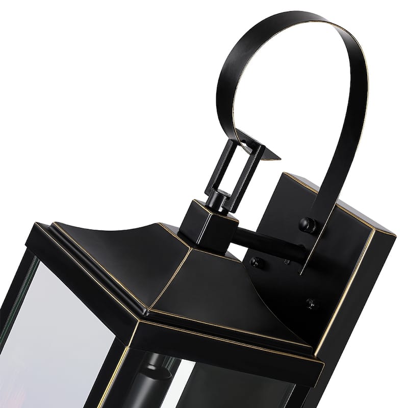 19.3"H 1-Light Medium Outdoor Bronze Exterior Wall Lantern Sconce Light - W6" x E7.2" x H19.3" - 19.3''H