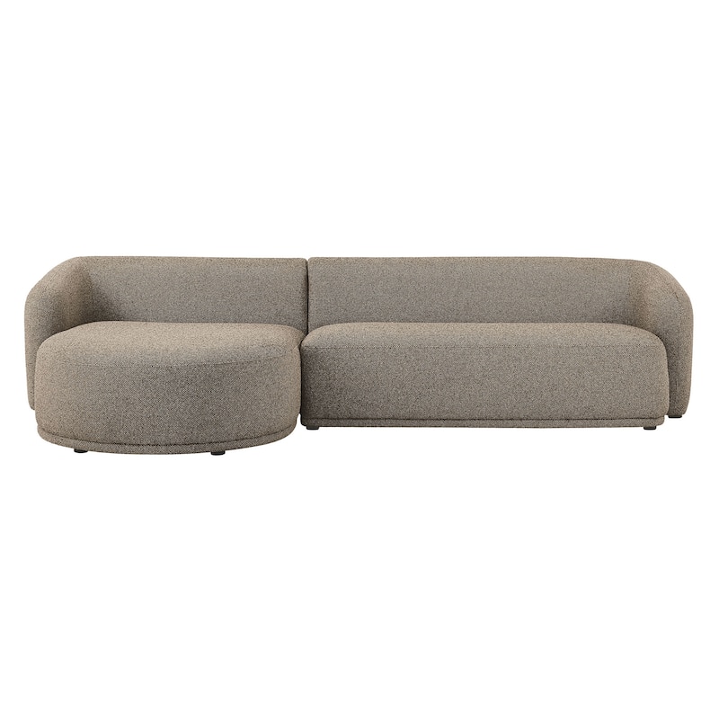 Monica 2 Piece Left Facing Boucle Fabric Modular Sofa with Chaise