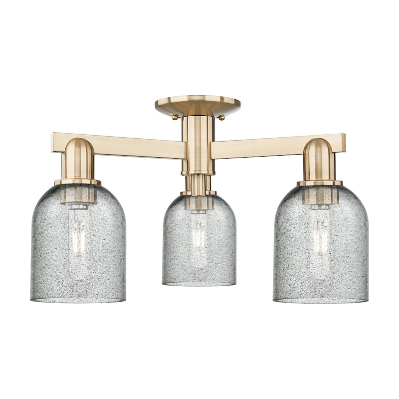 Innovations Lighting Endless Possibilities Arcadia - Caledonia - 3 Light 23" Semi-Flush Mount with Charcoal Shade - Charcoal/Champagne Bronze