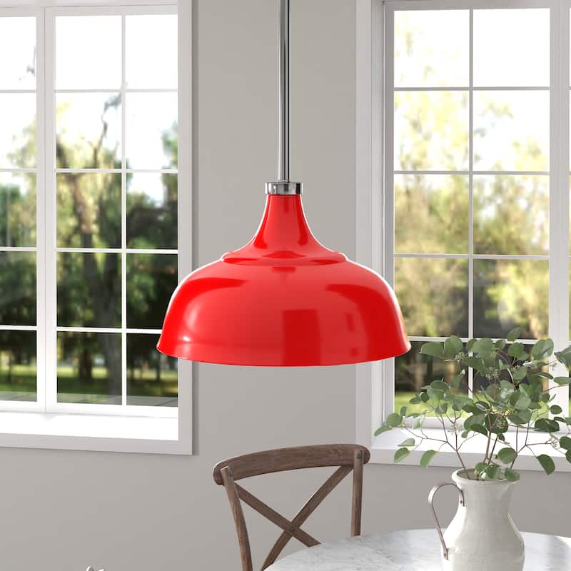 Mackenzie Pendant - Poppy Red/Polished Nickel