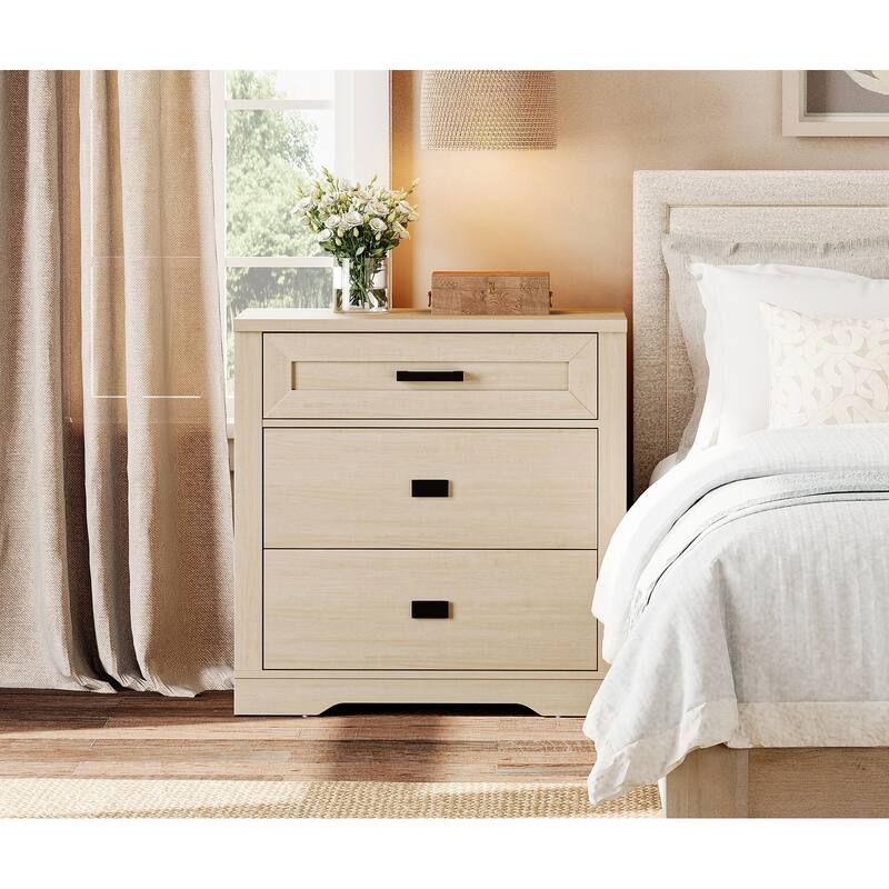 WAMPAT Mid Century Modern Dresser, 31.9" Tall Storage Cabinet with Drawers