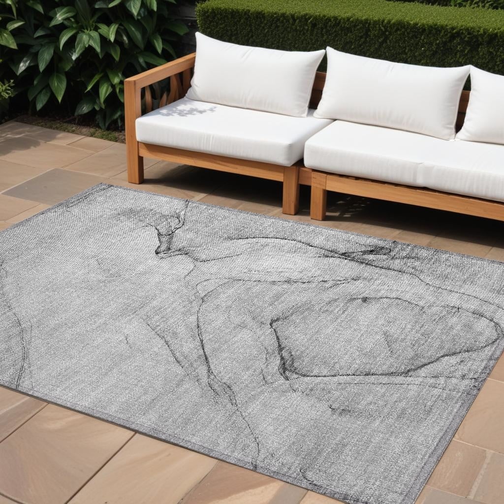Alrim Modern Art-Inspired Weather Resistant Timeless Fusion Outdoor Rug